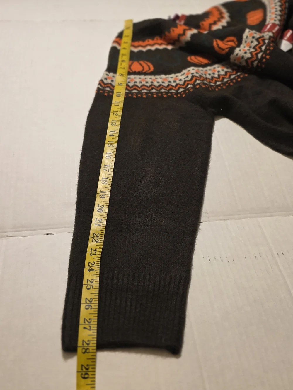 Men's Dark Green Fair Isle Pumpkin Crewneck Sweater